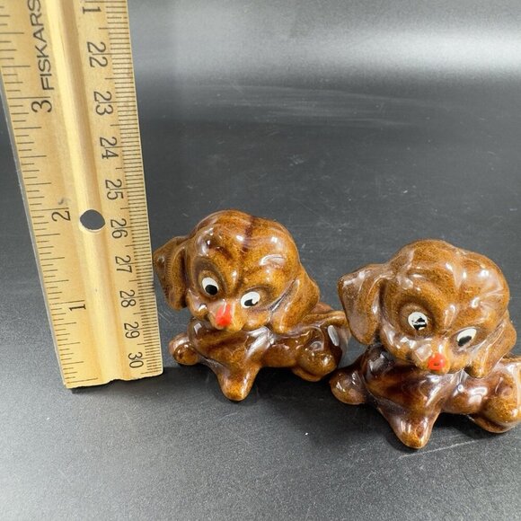 Vintage RedWare Pottery Dog Family Set 3 Made In Japan Figurines Decorative VTG - Picture 5 of 15